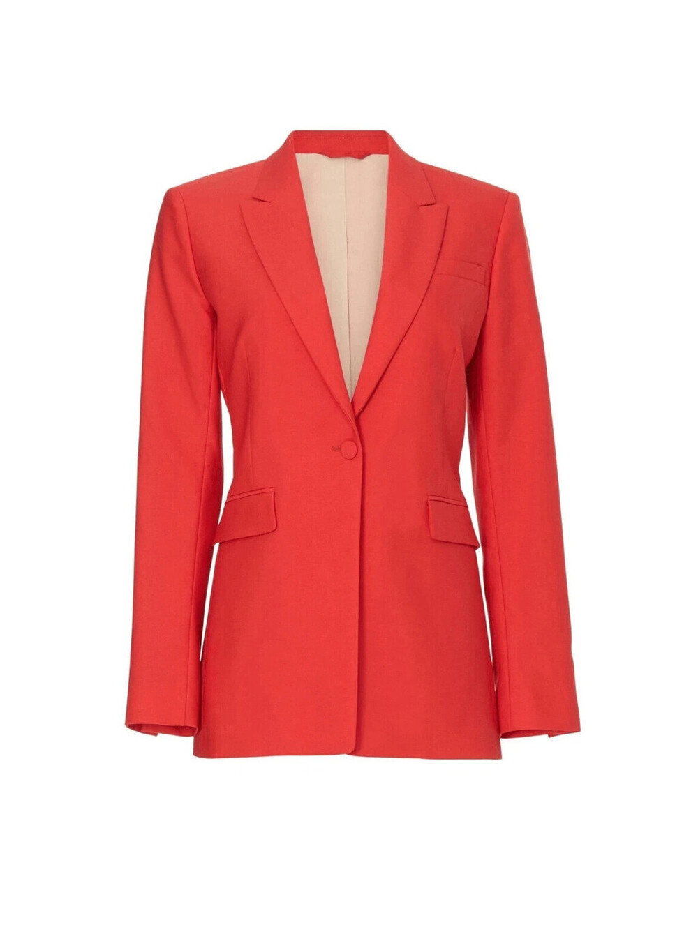 Another Tomorrow Red Blazer Jacket 40 EU 4 US  100% Virgin Wool One Button